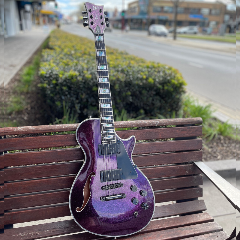 ESP LTD Deluxe Series PS-1000 Xtone w/Seymour Duncan Phat Cat P90s - Purple Sparkle - Used