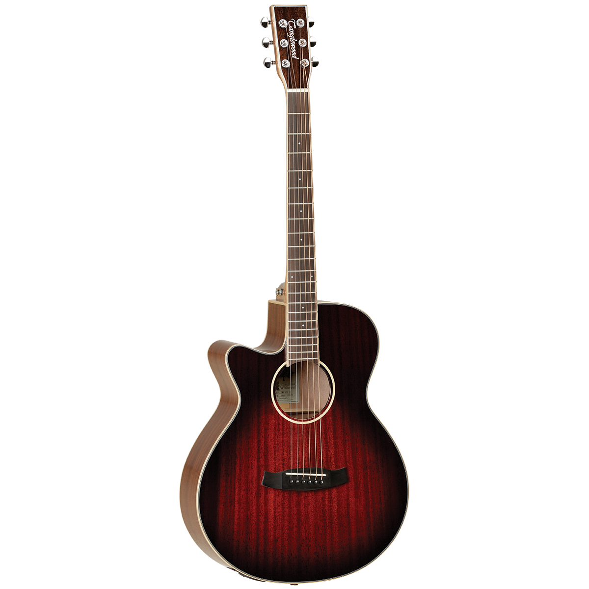 Tanglewood LEFT HANDED Winterleaf Super Folk Cutaway Electric Acoustic Steel String Guitar - Vintage Sunburst - TW4AVBLH