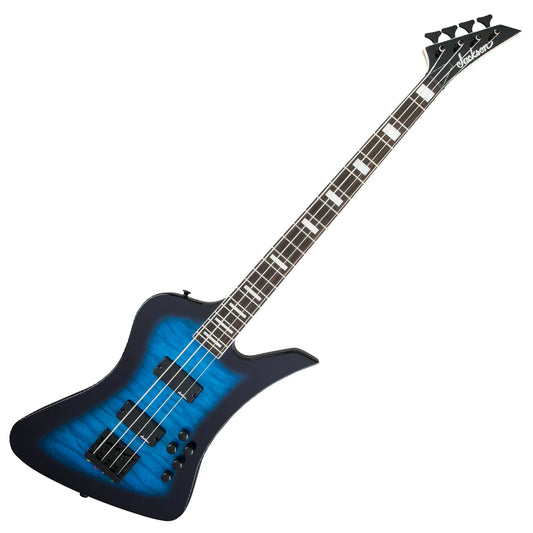 Jackson JS Series Kelly Bird Bass JS3Q Quilted Maple Top - Transparent Blue Burst