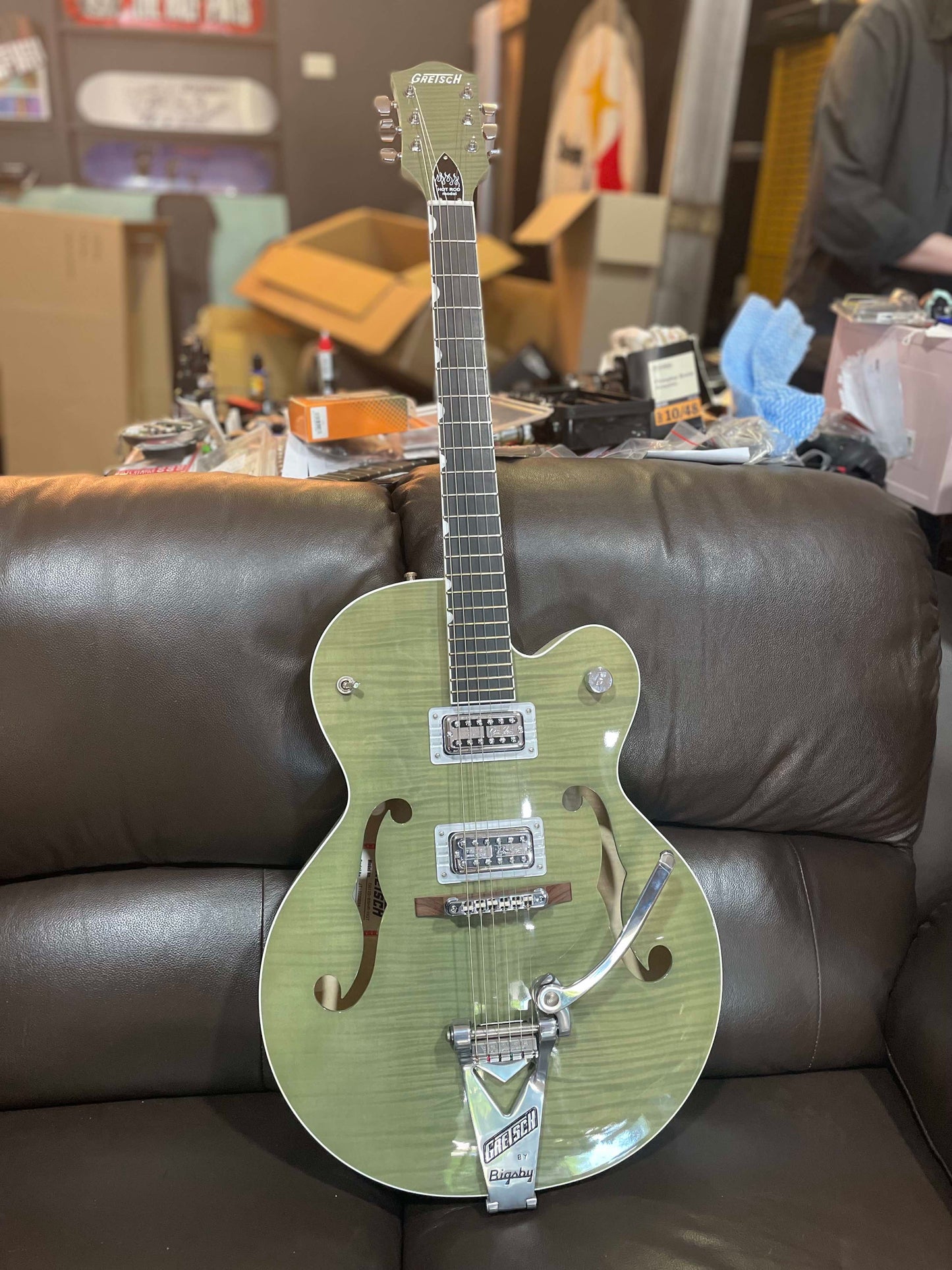 2018 Gretsch G6120SH Brian Setzer Signature 2-Tone Hot Rod™ with Bigsby® - Highland Green w/OHSC