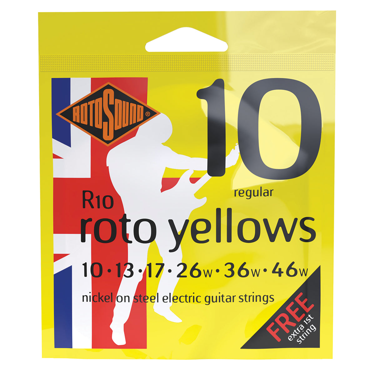 Rotosound R10 Roto Yellows Electric Guitar String Set 10 - 46
