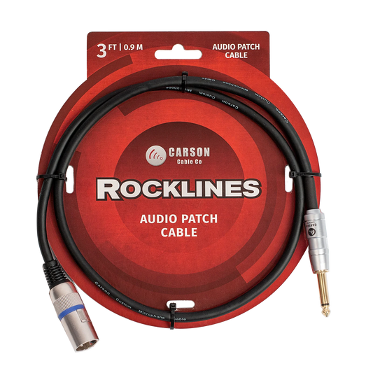 Carson Rocklines 3ft XLR (M) to 1/4" Jack (TS) Cable