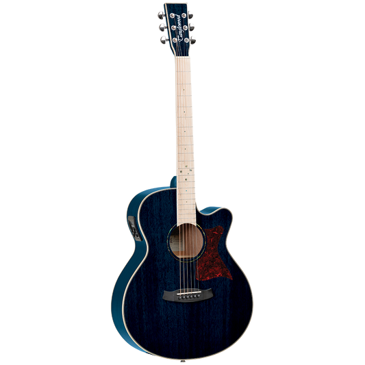 Tanglewood Winterleaf Blonde Super Folk Cutaway Electric Acoustic Steel String Guitar - Bondi Blue - TW4BLA2