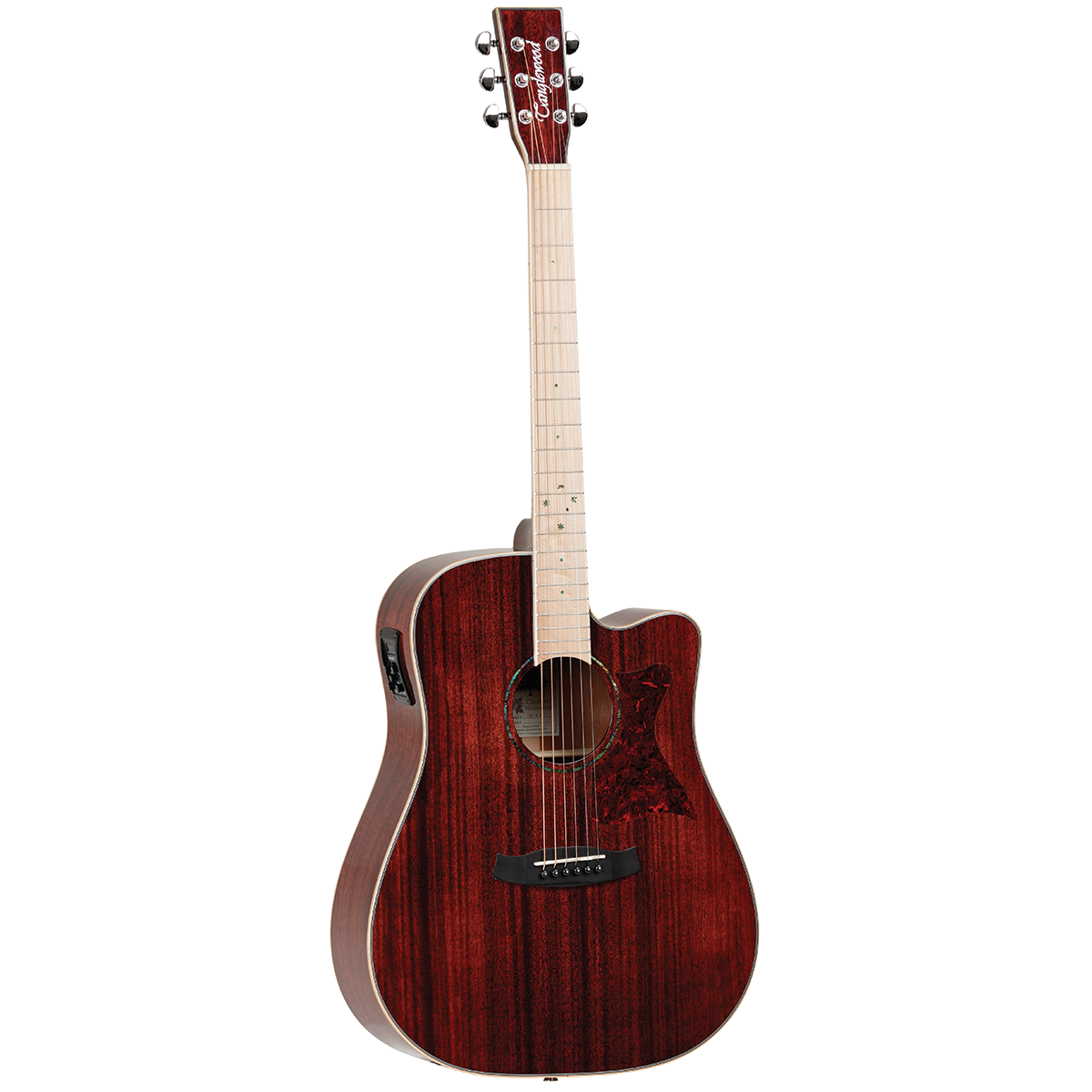 Tanglewood Winterleaf Blonde Dreadnought Cutaway Electric Acoustic Guitar - Barossa Wine Red Gloss - TW5BLB