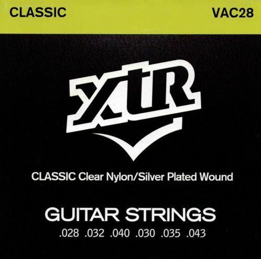 XTR VAC28 Acoustic Classical Clear Nylon/Silver Wound Guitar String Set 28-43